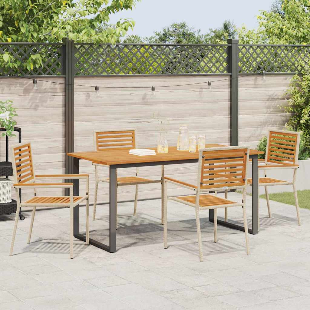Garten Essgruppe 5 pcs Beige Massivholz Akazie