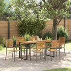 Garten Essgruppe 7 pcs Grau Massivholz Akazie