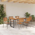 Garten Essgruppe 7 pcs Grau Massivholz Akazie
