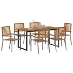 Garten Essgruppe 7 pcs Grau Massivholz Akazie