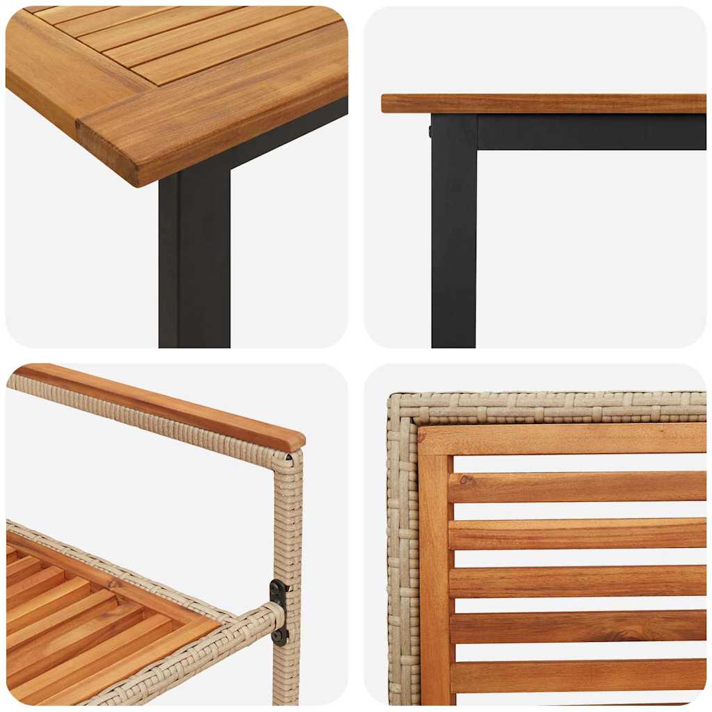 Garten Essgruppe 7 pcs Beige Massivholz Akazie