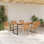 Garten Essgruppe 7 pcs Beige Massivholz Akazie