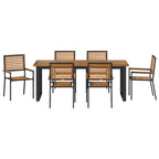 Garten Essgruppe 7 pcs Schwarz Massivholz Akazie