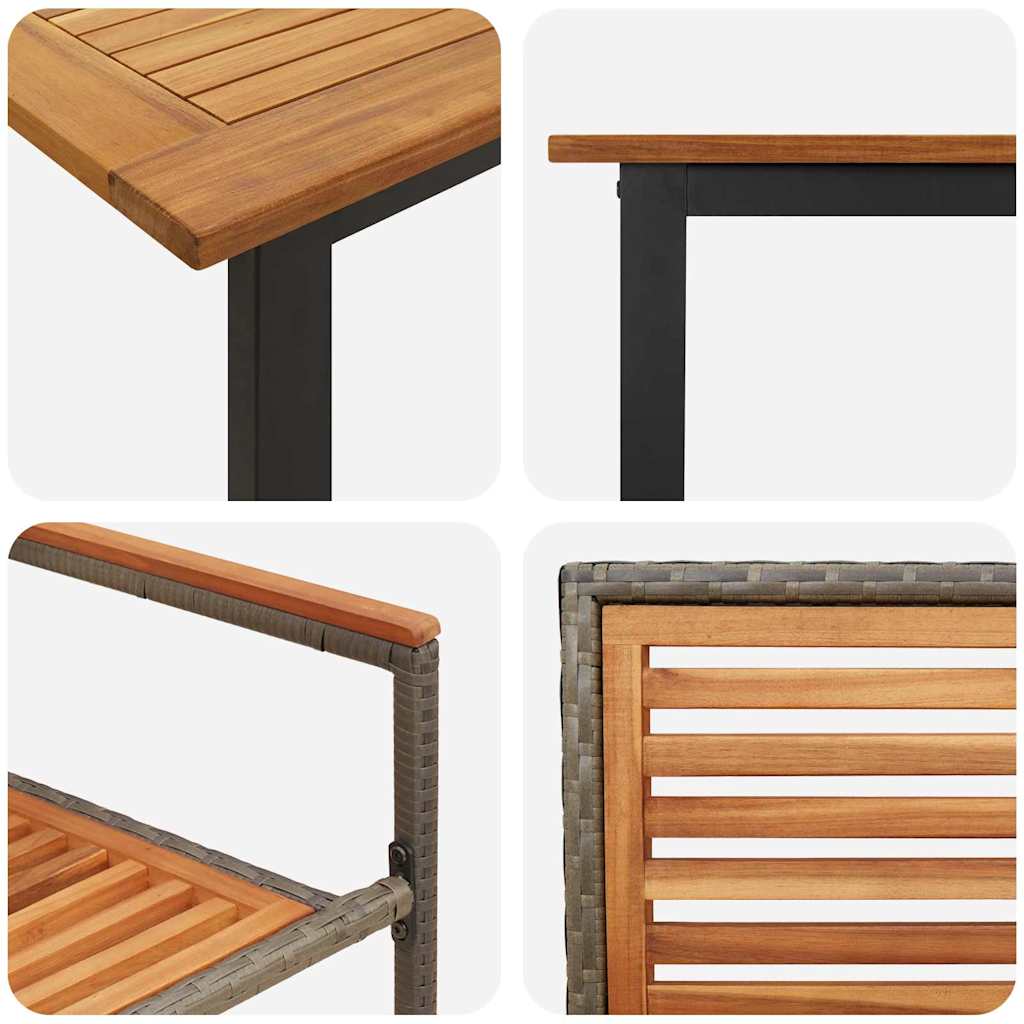 Garten Essgruppe 9 pcs Grau Massivholz Akazie