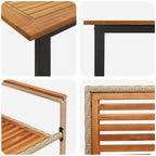 Garten Essgruppe 9 pcs Beige Massivholz Akazie