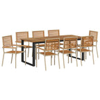 Garten Essgruppe 9 pcs Beige Massivholz Akazie