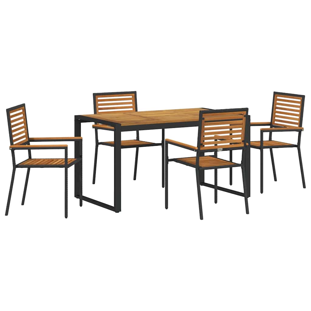 Garten Essgruppe 5 pcs Schwarz und Braun Poly-Rattan