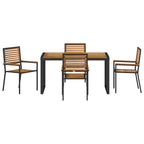 Garten Essgruppe 5 pcs Schwarz und Braun Poly-Rattan