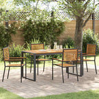 Garten Essgruppe 5 pcs Schwarz und Braun Poly-Rattan
