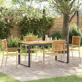 Garten Essgruppe 5 pcs Beige und Braun Poly-Rattan