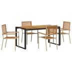 Garten Essgruppe 5 pcs Beige und Braun Poly-Rattan