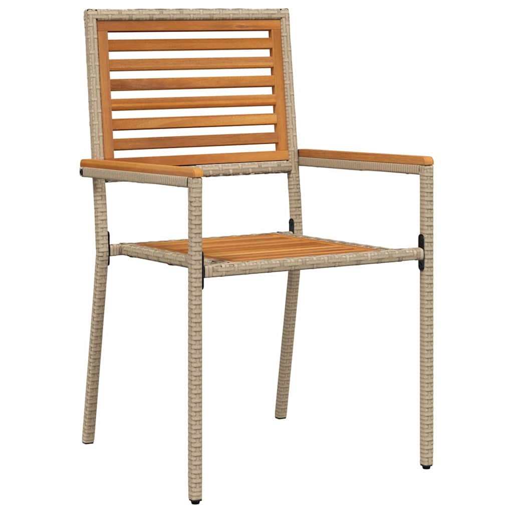 Garten Essgruppe 7 pcs Beige und Braun Poly-Rattan
