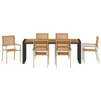 Garten Essgruppe 7 pcs Beige und Braun Poly-Rattan