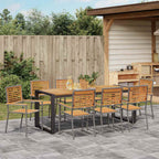 Garten Essgruppe 9 pcs Grau und Braun Poly-Rattan