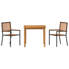 Garten Essgruppe 3 pcs Schwarz Massivholz Akazie
