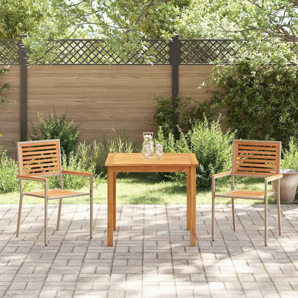 Garten Essgruppe 3 pcs Beige Massivholz Akazie