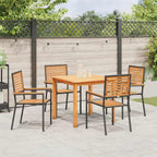 Garten Essgruppe 5 pcs Schwarz Massivholz Akazie