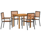 Garten Essgruppe 5 pcs Schwarz Massivholz Akazie