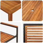 Garten Essgruppe 5 pcs Schwarz Massivholz Akazie