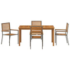 Garten Essgruppe 5 pcs Grau Massivholz Akazie