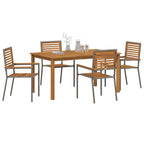 Garten Essgruppe 5 pcs Grau Massivholz Akazie