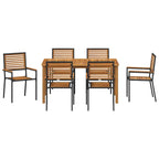Garten Essgruppe 7 pcs Schwarz Massivholz Akazie