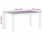 Garten Essgruppe 7 pcs Schwarz Massivholz Akazie