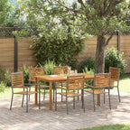 Garten Essgruppe 7 pcs Grau Massivholz Akazie