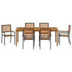Garten Essgruppe 7 pcs Schwarz Massivholz Akazie