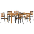 Garten Essgruppe 7 pcs Schwarz Massivholz Akazie