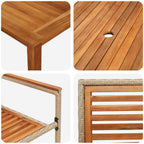 Garten Essgruppe 7 pcs Beige Massivholz Akazie