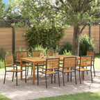 Garten Essgruppe 9 pcs Schwarz Massivholz Akazie