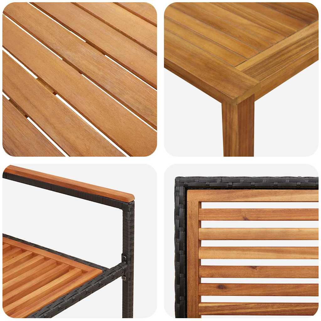 Garten Essgruppe 5 pcs Schwarz Massivholz Akazie
