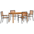 Garten Essgruppe 5 pcs Schwarz Massivholz Akazie