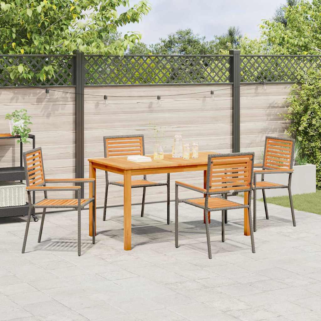 Garten Essgruppe 5 pcs Grau Massivholz Akazie