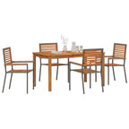 Garten Essgruppe 5 pcs Grau Massivholz Akazie