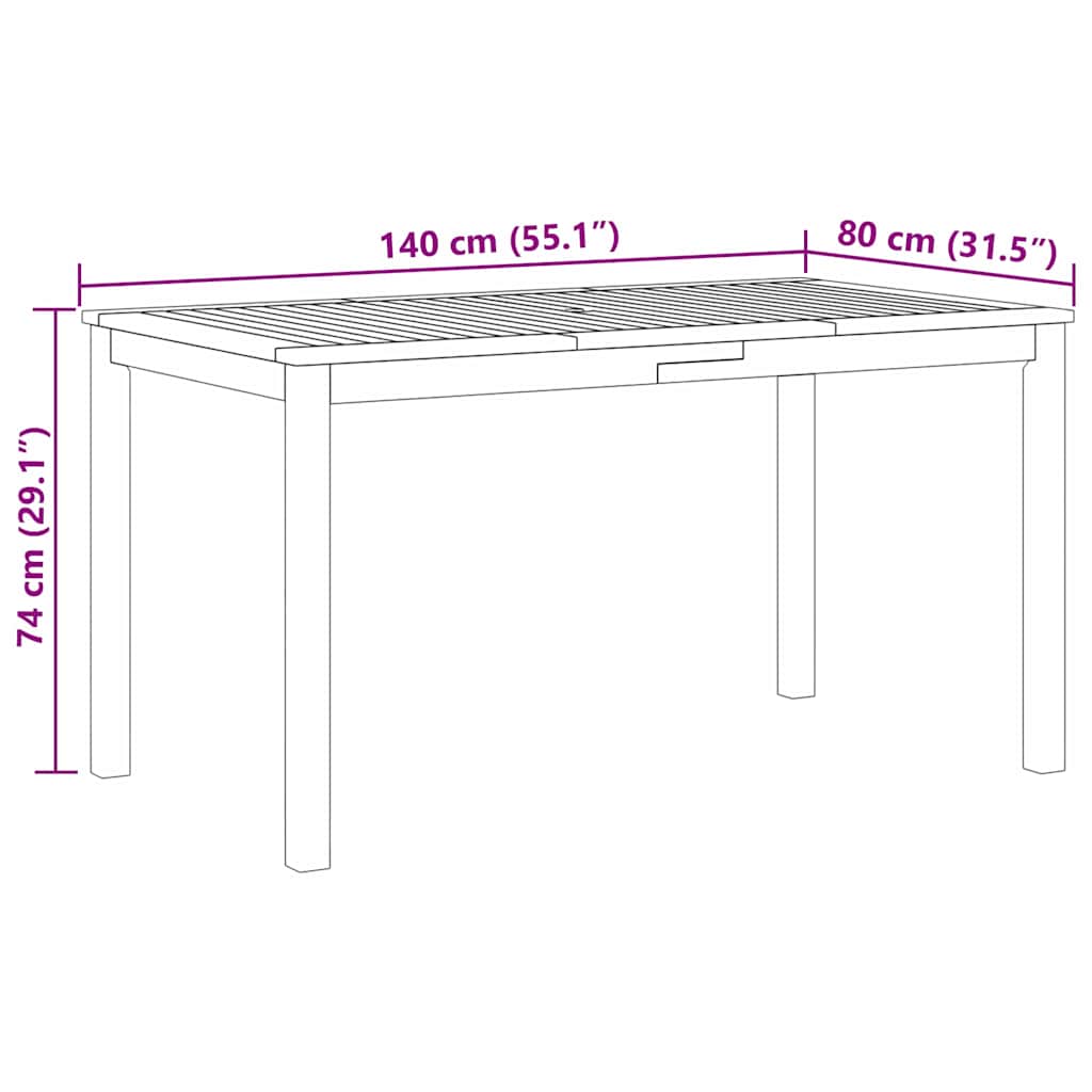 Garten Essgruppe 5 pcs Grau Massivholz Akazie
