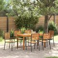 Garten Essgruppe 7 pcs Schwarz Massivholz Akazie
