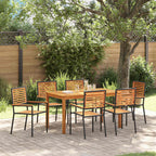 Garten Essgruppe 7 pcs Schwarz Massivholz Akazie