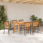 Garten Essgruppe 7 pcs Schwarz Massivholz Akazie