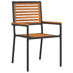 Garten Essgruppe 7 pcs Schwarz Massivholz Akazie