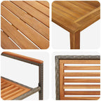 Garten Essgruppe 7 pcs Grau Massivholz Akazie