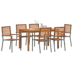 Garten Essgruppe 7 pcs Grau Massivholz Akazie