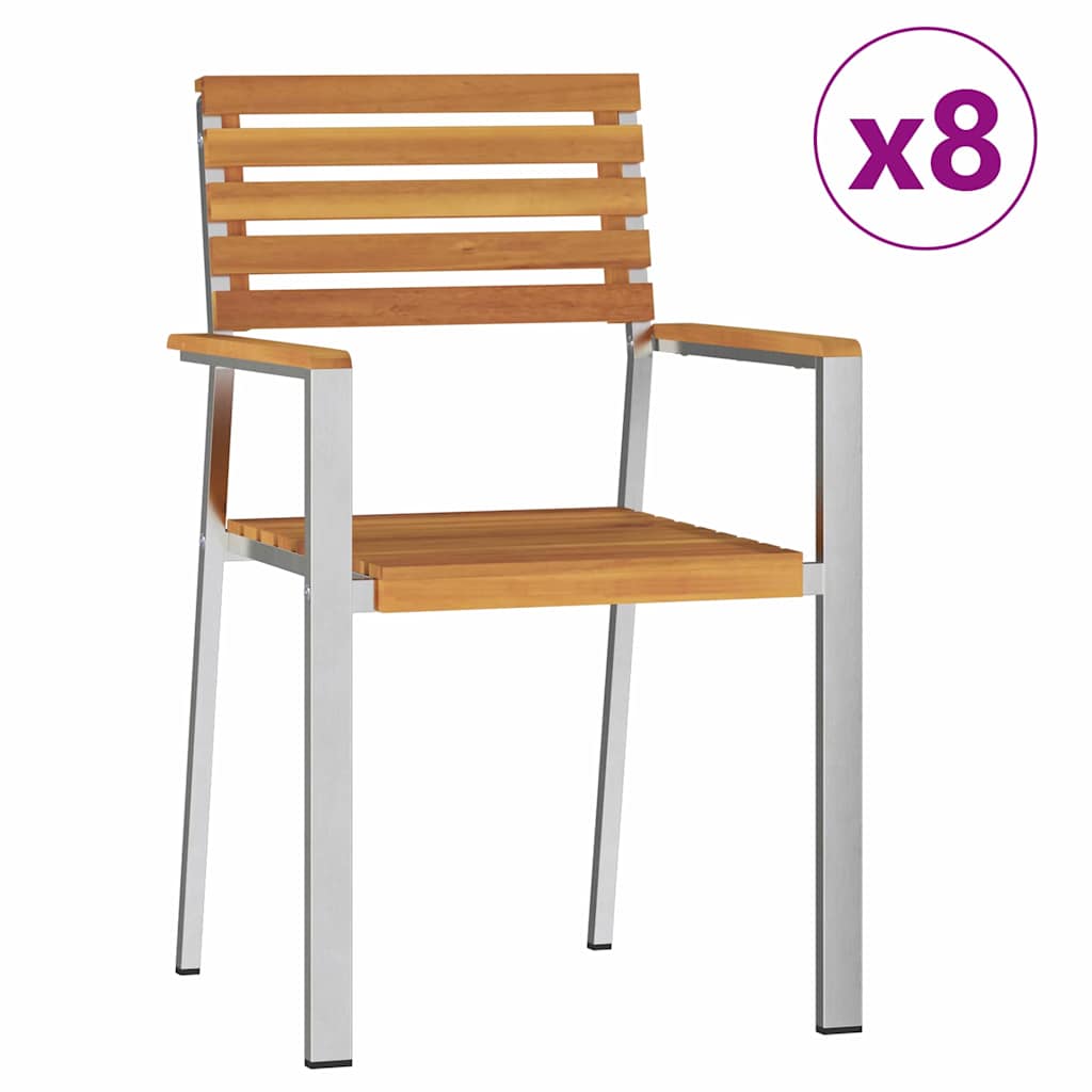 Garten Essgruppe 9 pcs Braun Massivholz Akazie