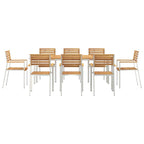 Garten Essgruppe 9 pcs Braun Massivholz Akazie