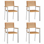 Garten Essgruppe 5 pcs Braun Massivholz Teak