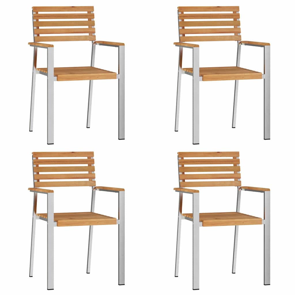 Garten Essgruppe 5 pcs Braun Massivholz Teak