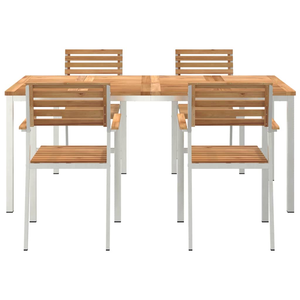 Garten Essgruppe 5 pcs Braun Massivholz Teak
