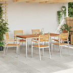 Garten Essgruppe 7 pcs Braun Massivholz Teak
