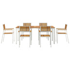 Outdoortisch-Set 7 pcs Braun Massivholz Akazie